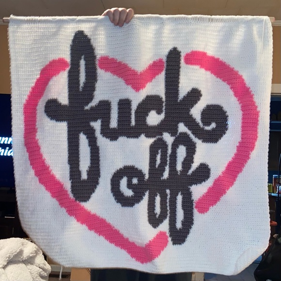 Crocheted F-Off Tapestry